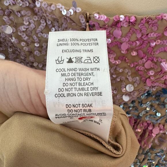 ASOS MAYA DELUXE Puff Sleeve Sequin Mini dress Eras Tour in Pink Blue 4 - Picture 9 of 9